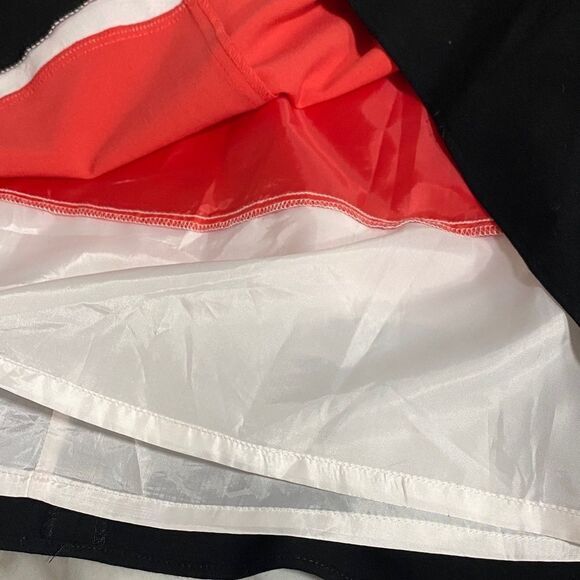 Calvin Klein Red Colorblock Fit & Flare Dress Size 8 Belted Sleeveless Midi - Picture 9 of 15